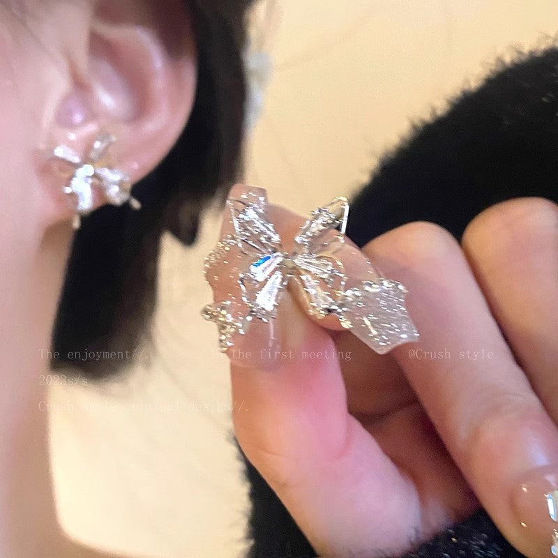 Light Luxury Minority Bow Pearl Graceful Long Earrings