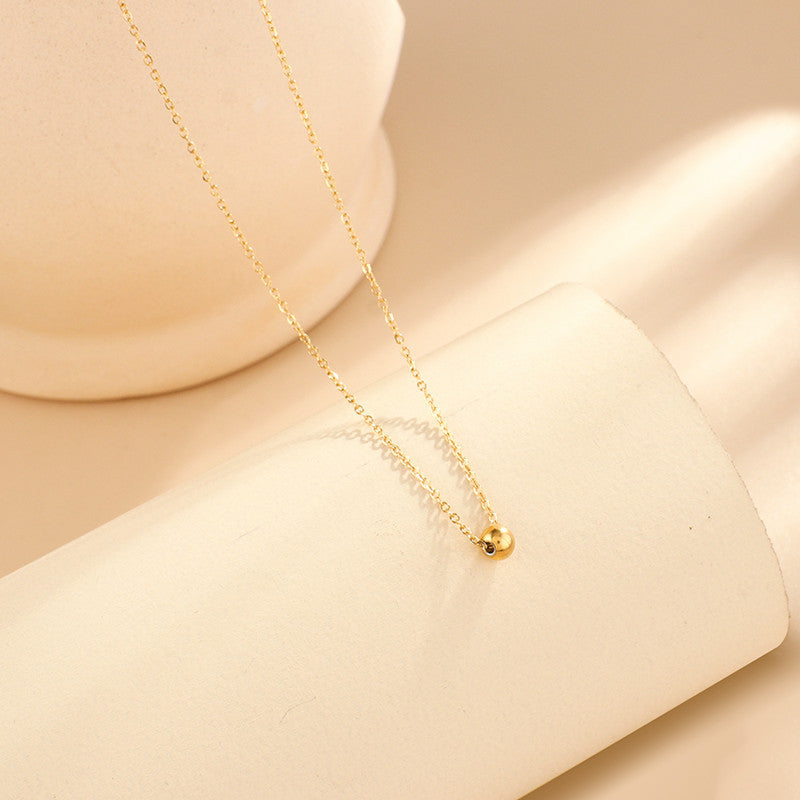 Women's Twin Round Beads Niche Personality Simple Necklaces