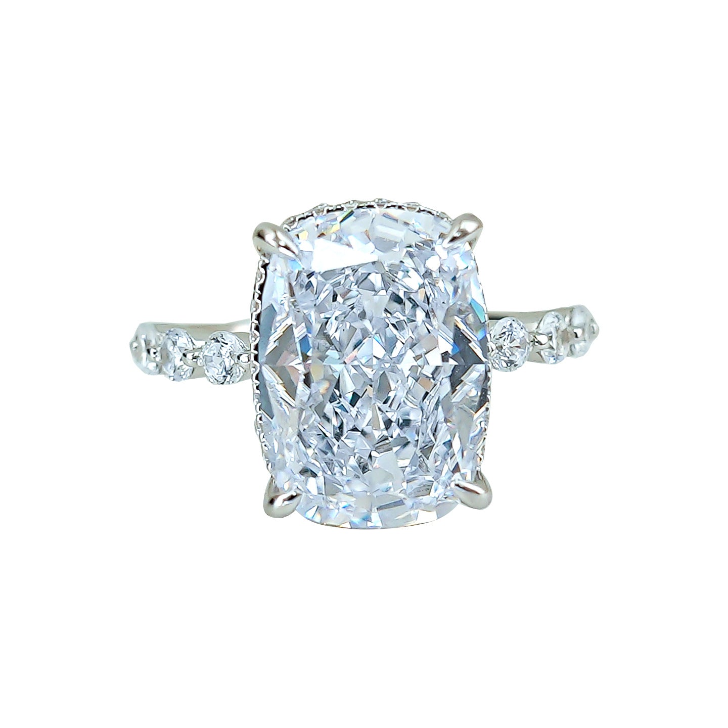 High Carbon Diamond Open Luxurious Simple Atmospheric Index Ring