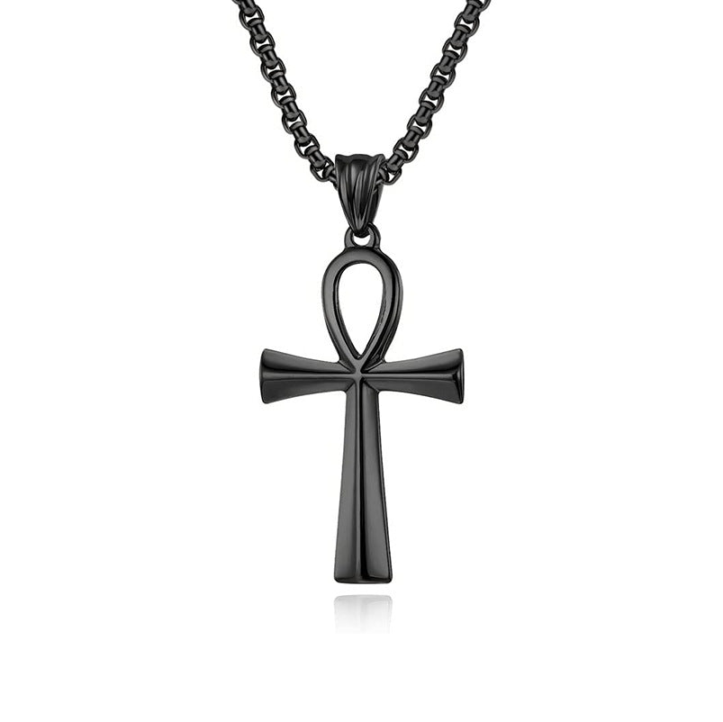 Men's Couple Titanium Steel Cross Solid Hipster Necklaces