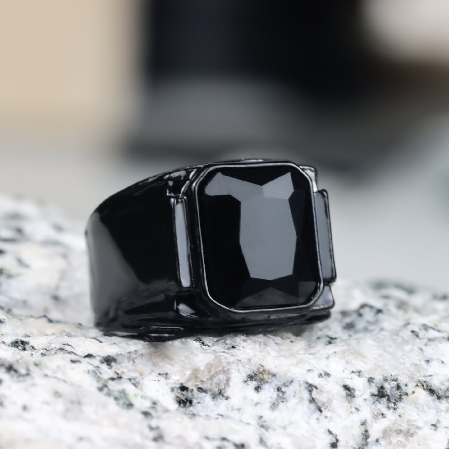 Men's Vintage Black Ruby Fashion Punk Hip Rings