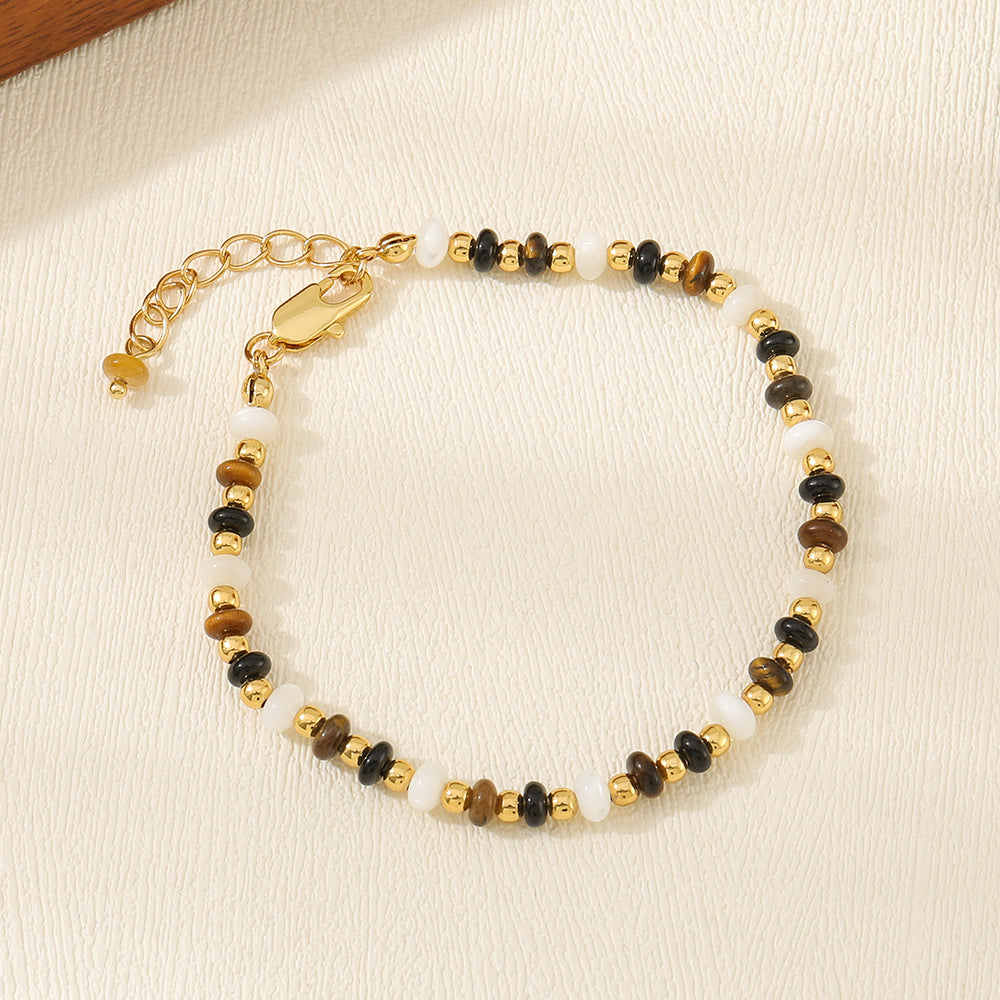 Tigereye Beaded High-grade Agate Mild Luxury Retro Clavicle Necklaces