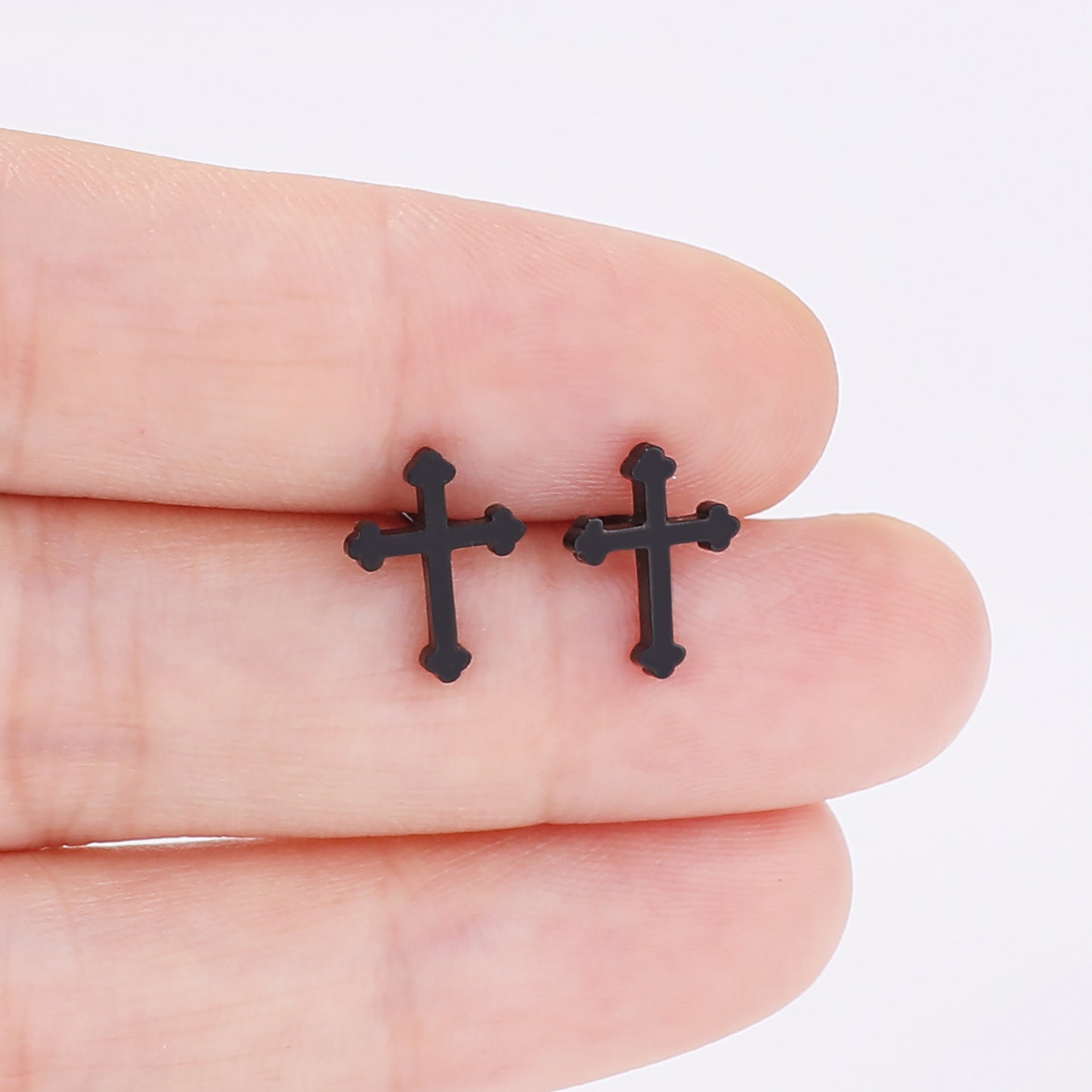 Women's Cross Stainless Steel Fashion Simple Metal Stud Earrings