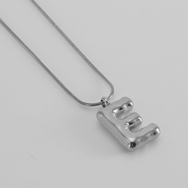 Bubble Letter Snake Bones Chain Titanium Steel Necklaces