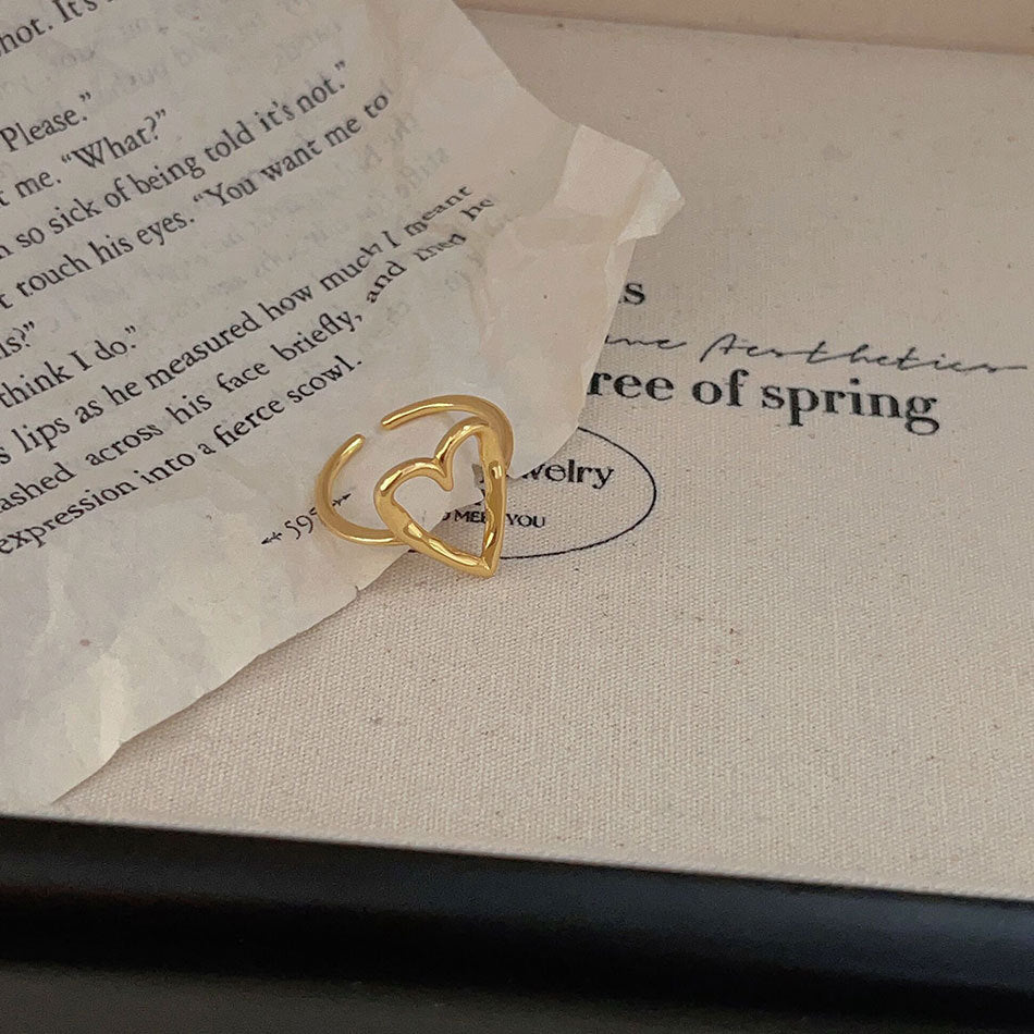 Heart In Sterling Sier Shaped Simple Rings