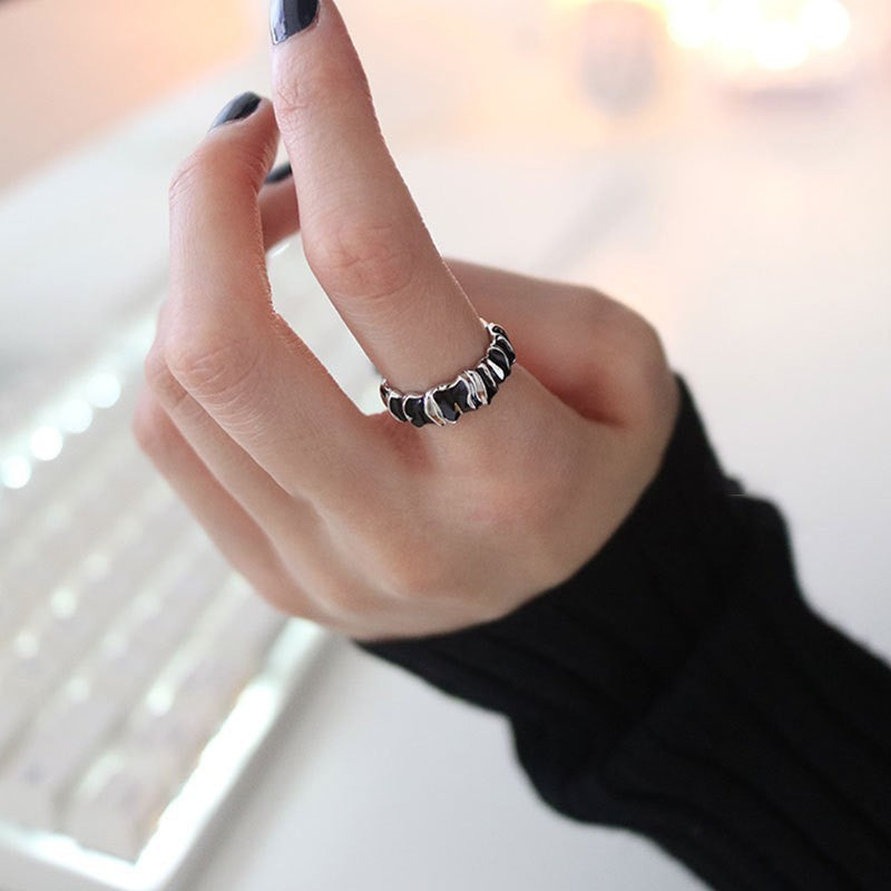 Zircon Female Texture Cold Wind Irregular Rings