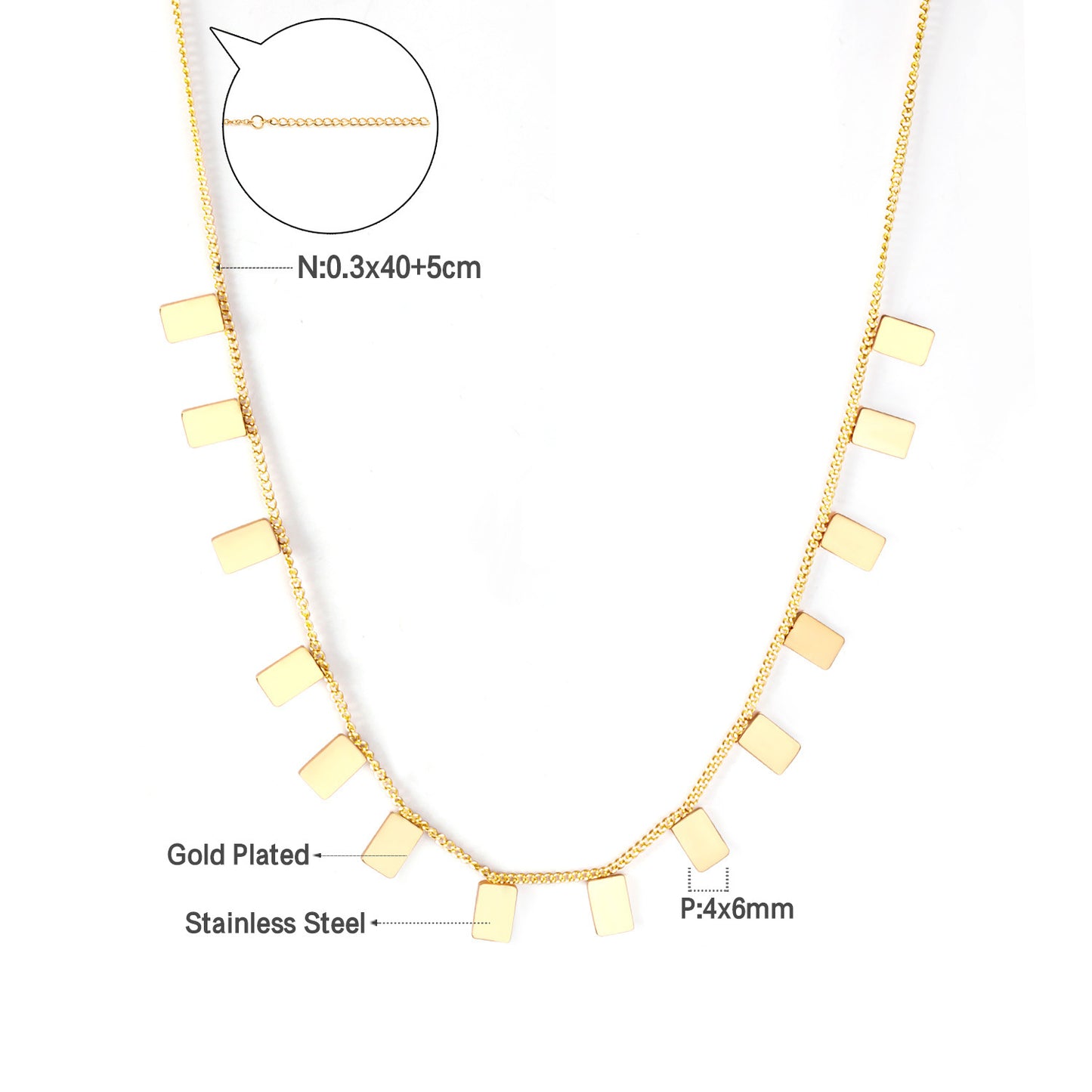 Niche High-grade Simple Temperamental Geometric Electroplated Stainless Necklaces