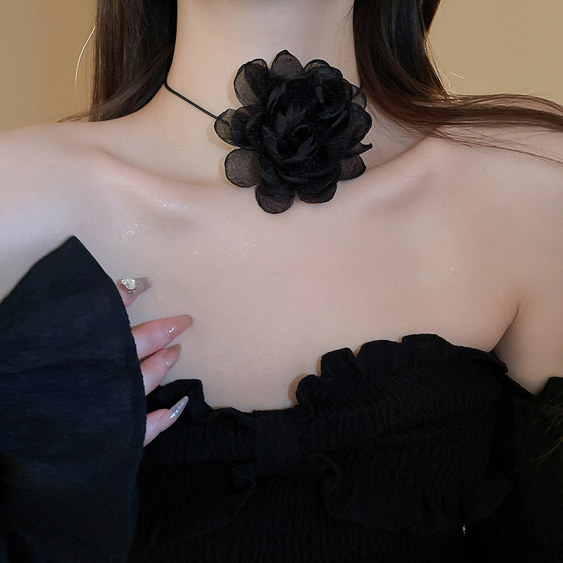 Net Yarn Flowers Ribbon Heart Fashion Necklaces