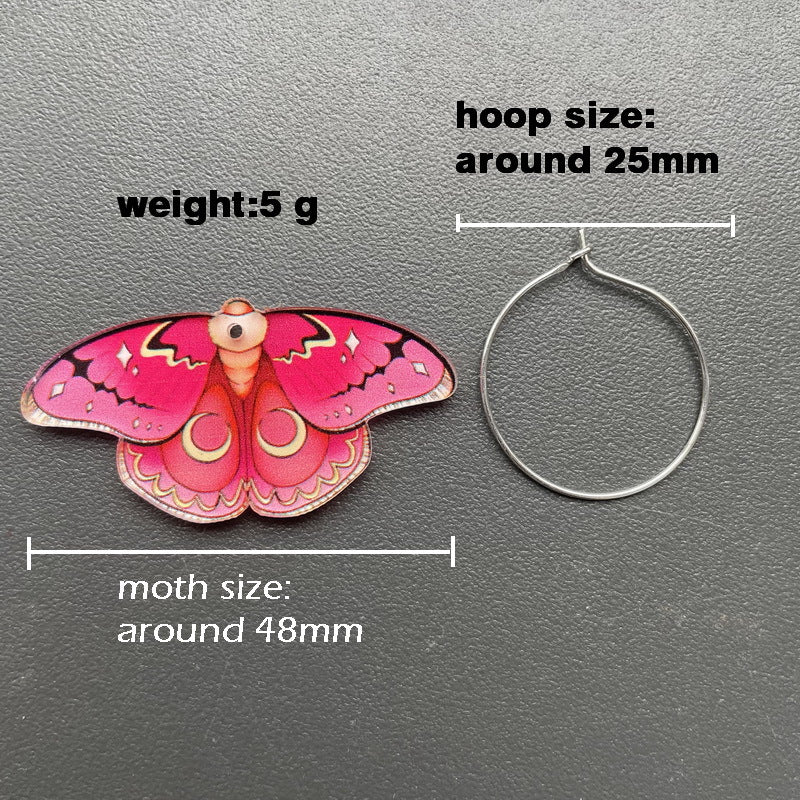 Women's Green Color Skull Moon Butterfly Moth Rings