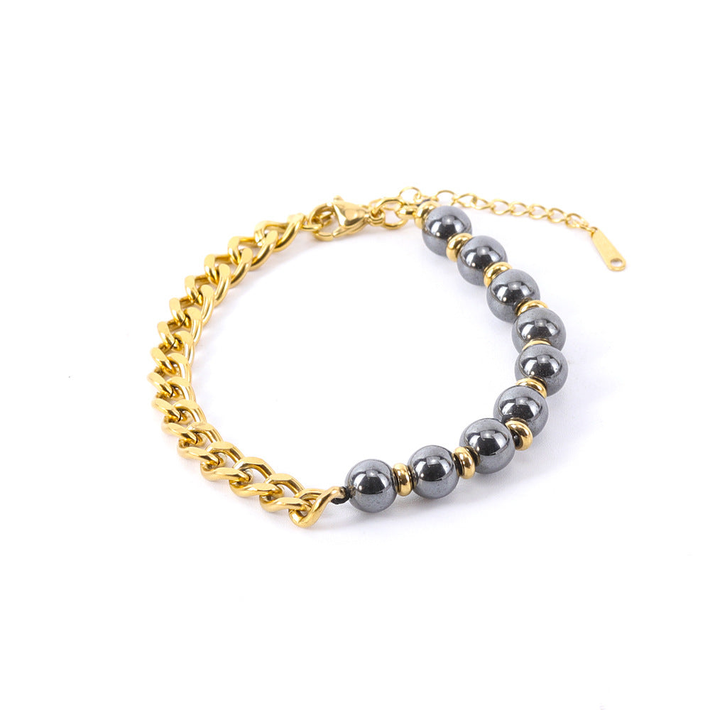 Men's Titanium Steel Cuban Set Natural Tigereye Necklaces
