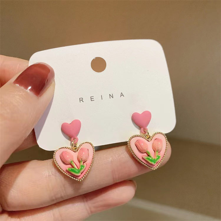 Women's Sier Needle Korean Style French Temperamental Pearl Earrings
