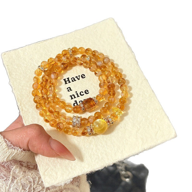 Natural Citrine Crystal Gold Lepidolite High-grade Bracelets