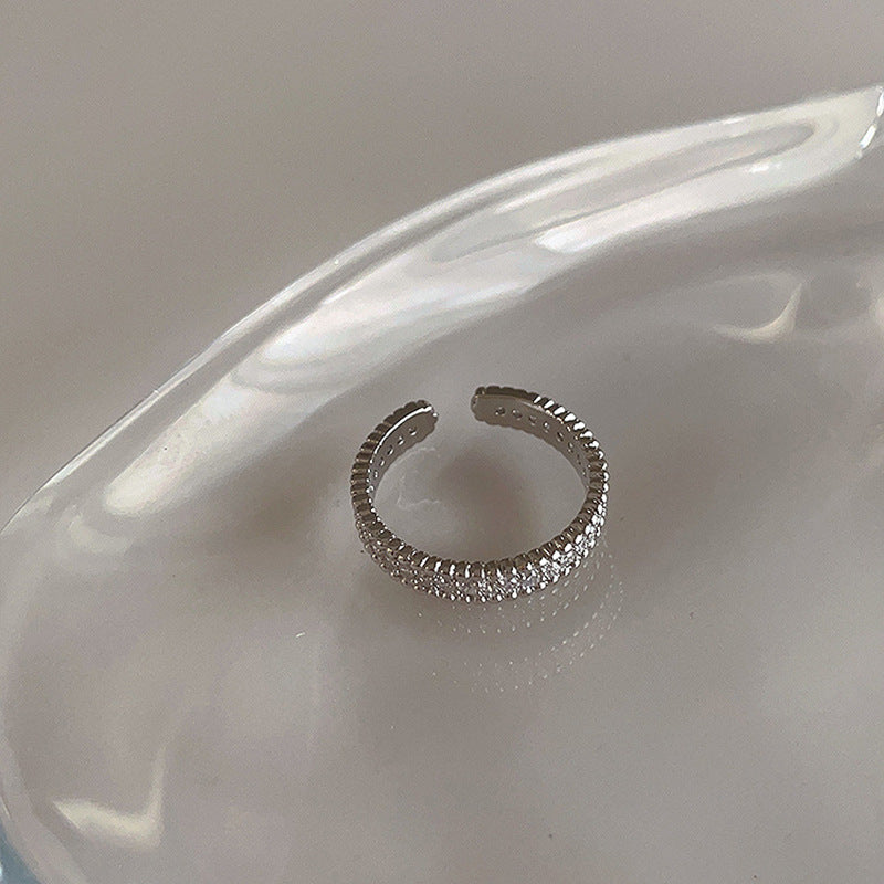 Women's Design Staggered Zircon Metal Open For Rings