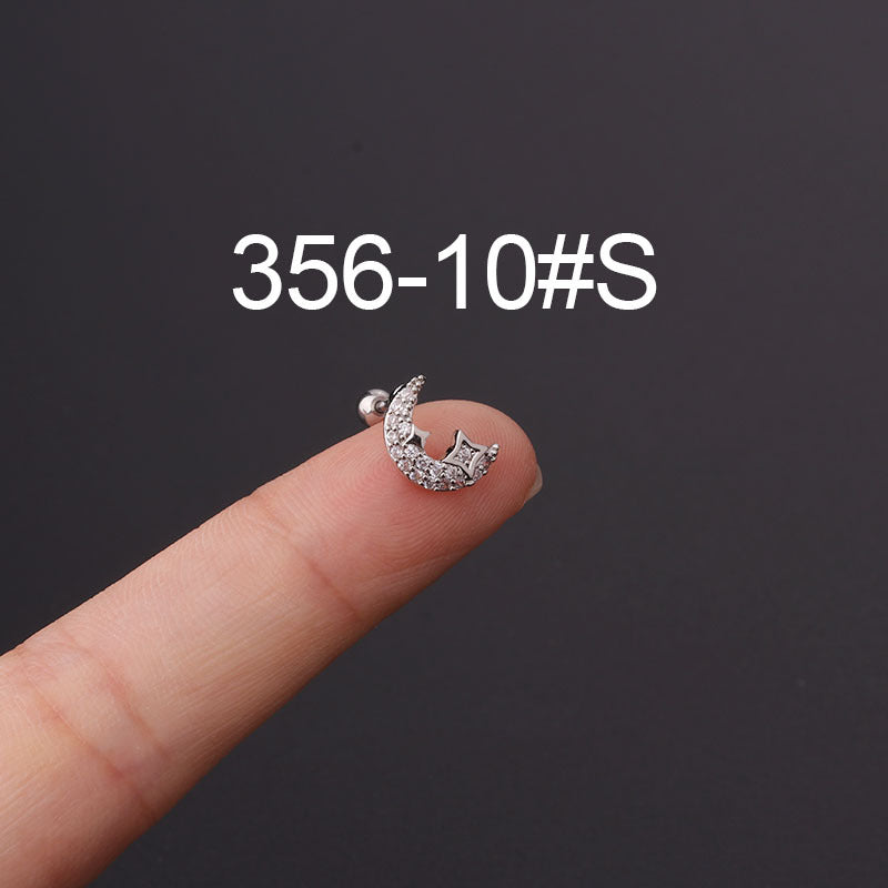 Twist Ball Ear Bone Piercing Zircon Earrings