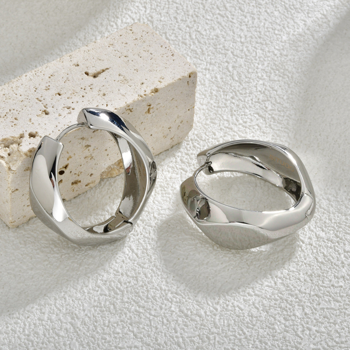 Irregular Geometric U-shaped Clip Simple Cold Style High-grade Rings