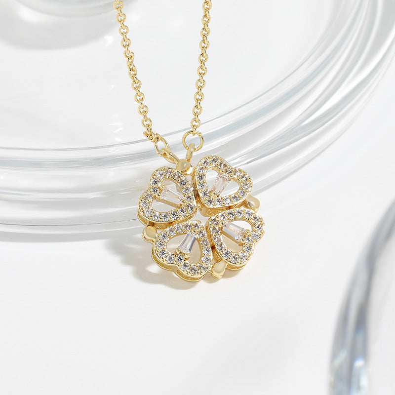 Love Heart Flowers Niche Design Heart-shaped Necklaces