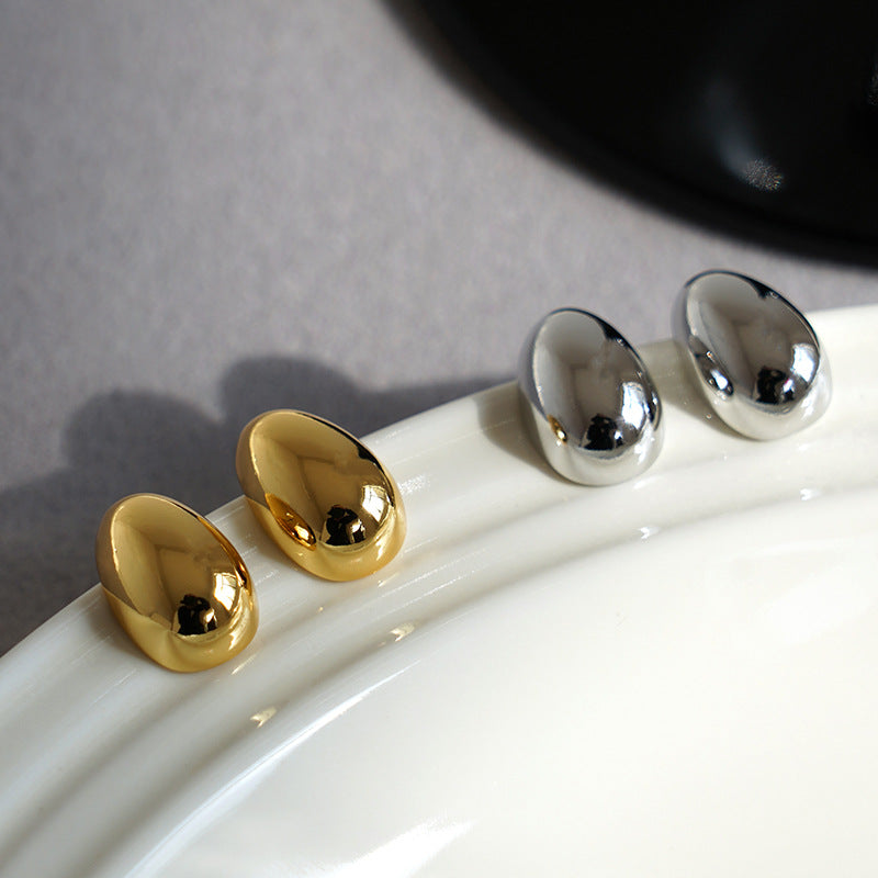 Women's Titanium Steel No Fading Bean-shaped Korean Earrings