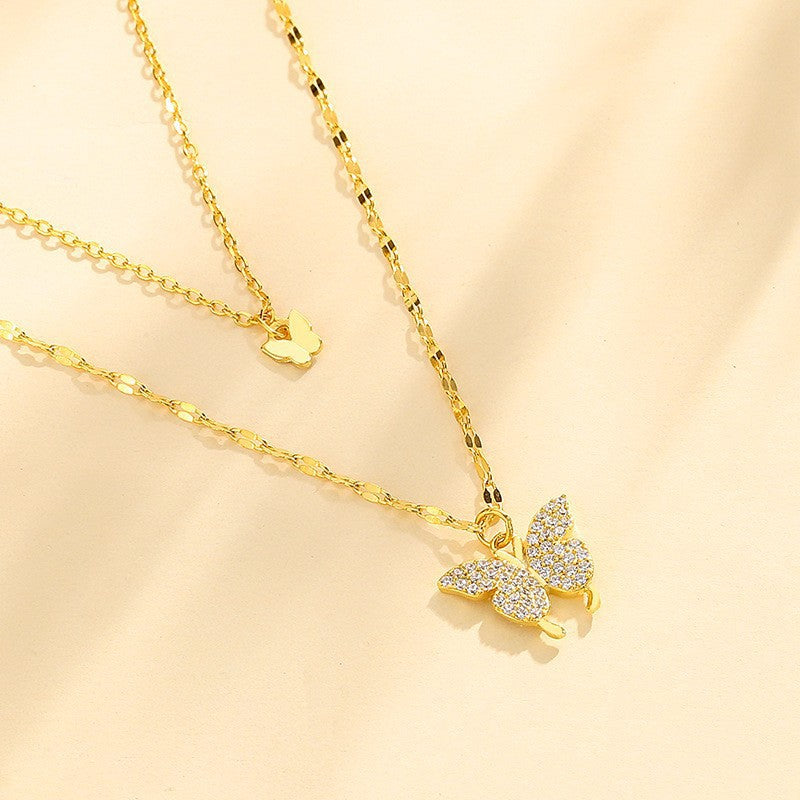 Women's Alloy Butterfly Light Luxury Clavicle Chain Necklaces