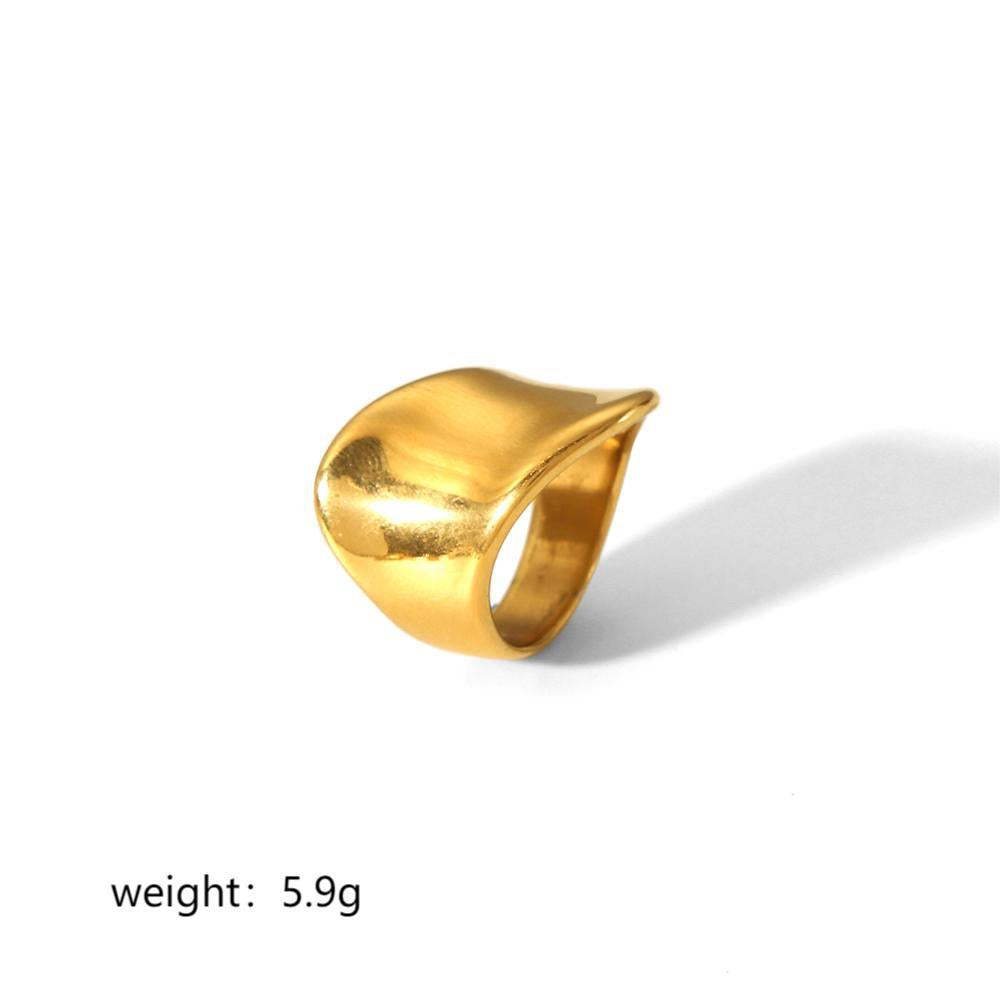 Women's Gold Stainless Steel Design Titanium Rings