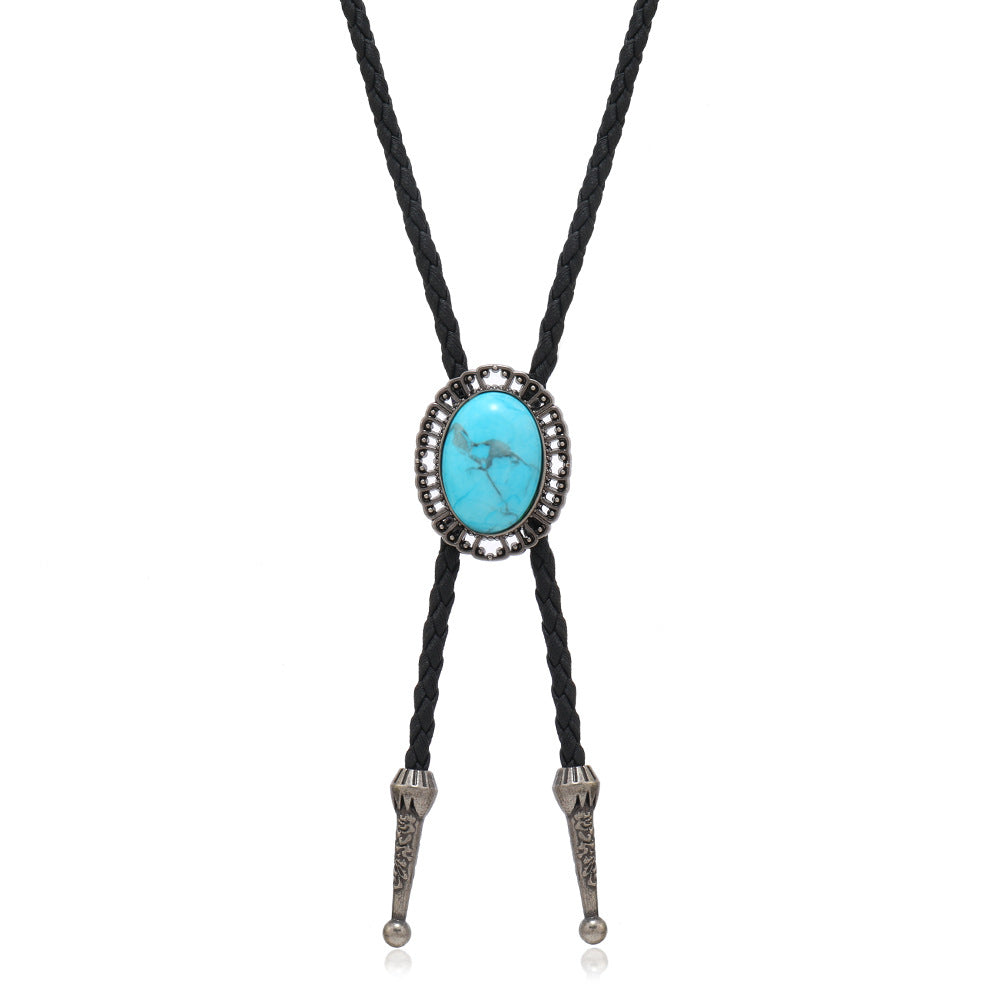 Men's Turquoise Trendy Sweater Chain Western Denim Necklaces