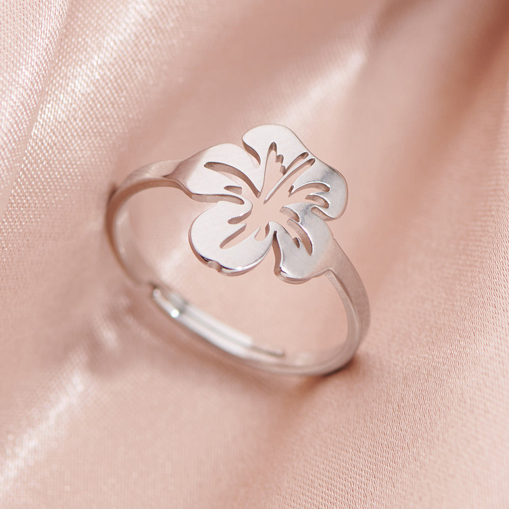Fashion Couple Stainless Steel Spider Web Butterfly Bird Rings