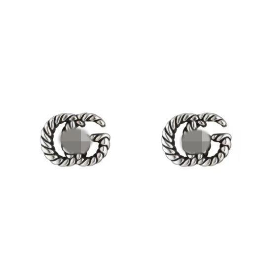 Sterling Sier Heart-shaped Enamel Classic Double Mutual Button Earrings