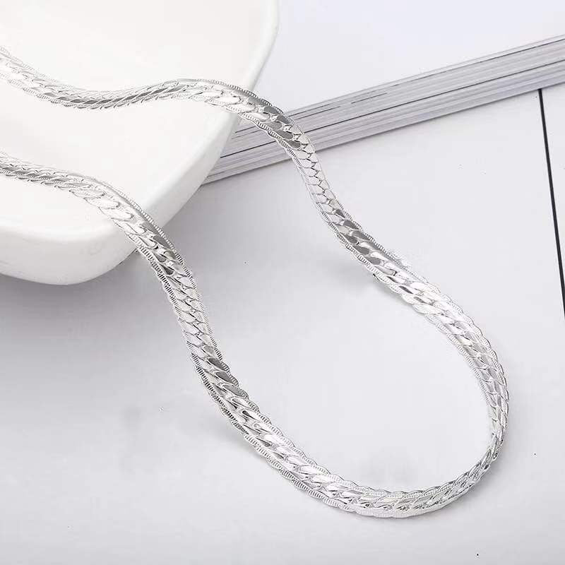 Unique Personalized Simple Sier-plated Inch Chain Necklaces