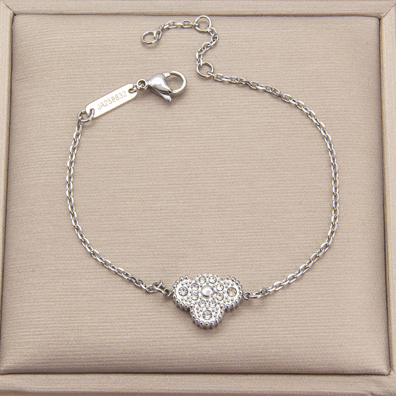 Belly Light Luxury High Version Batch Flower Stainless Bracelets