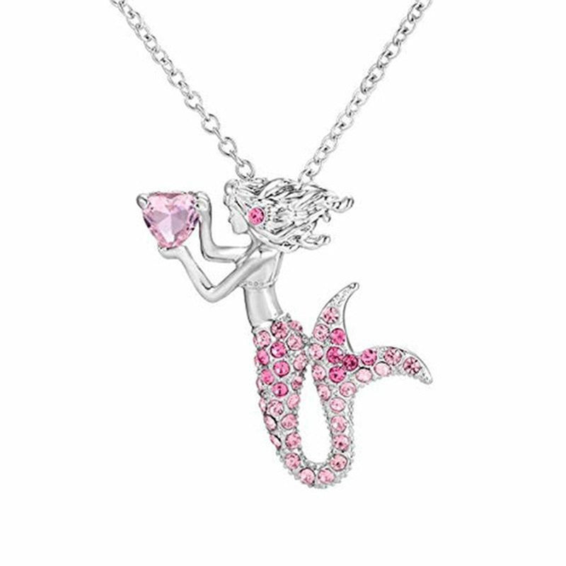 Fashion Mermaid Love Female Cartoon Design Necklaces