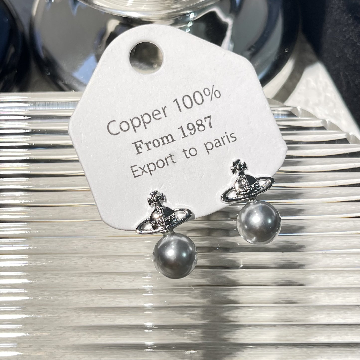 Women's White Pearl Planet Zircon Niche Design Earrings