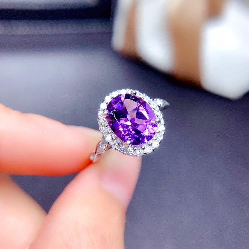 Broadcast Colored Gems Imitation Natural Topaz Ring