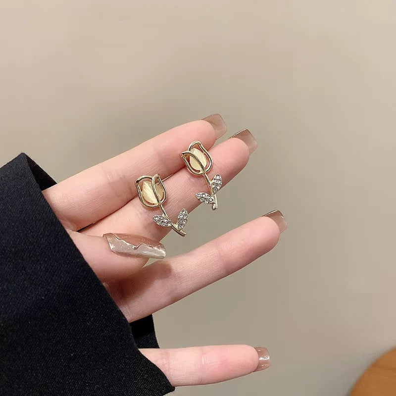 Women's Sier Needle Korean Style French Temperamental Pearl Earrings