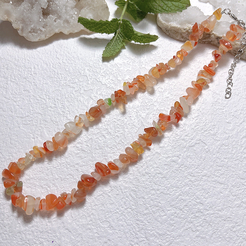 Gravel Style Neck Chain Bohemian Agate Necklaces
