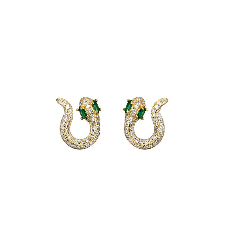 Women's Sterling Sier Snake-shaped High-grade Fashionable Elegant Style Special Earrings