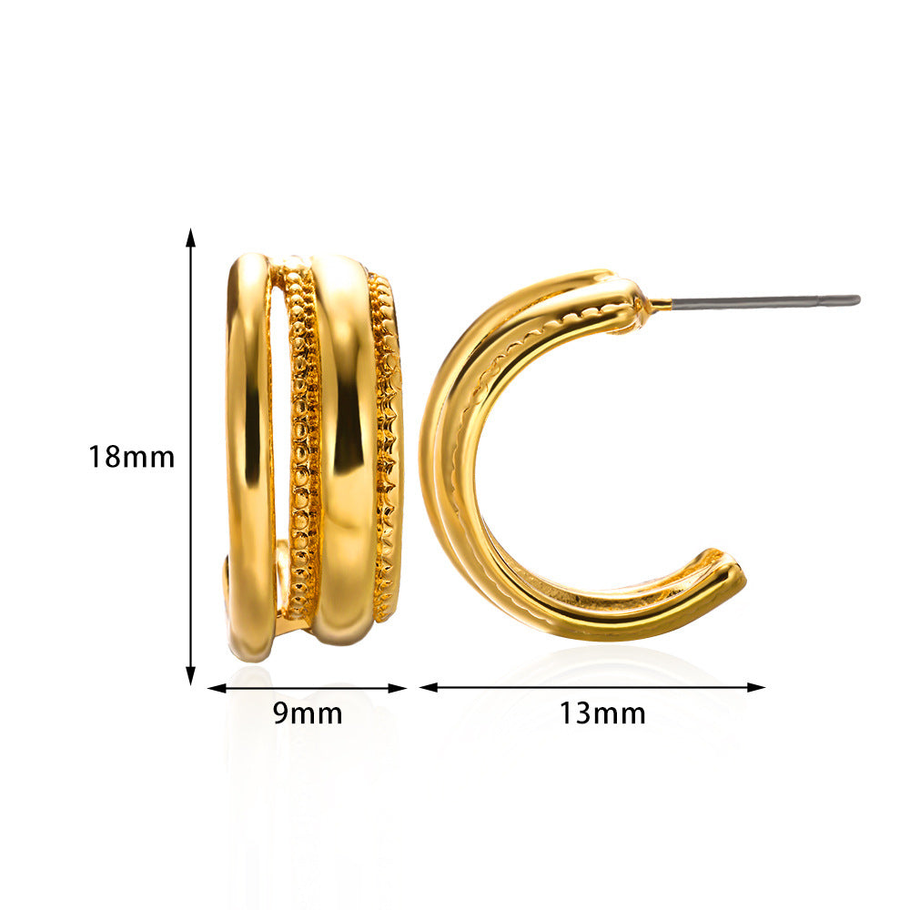 Irregular Cross Geometric Heart Shape Graceful Earrings