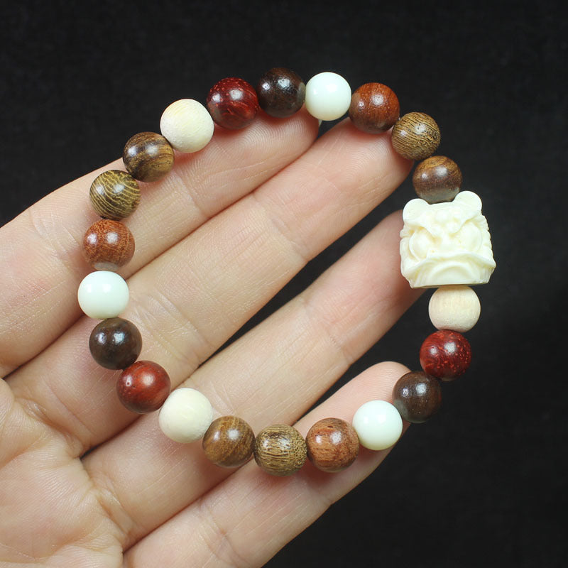 Stall Ebony String Wooden Beaded Bamboo Joint Buddha Beads Bracelet