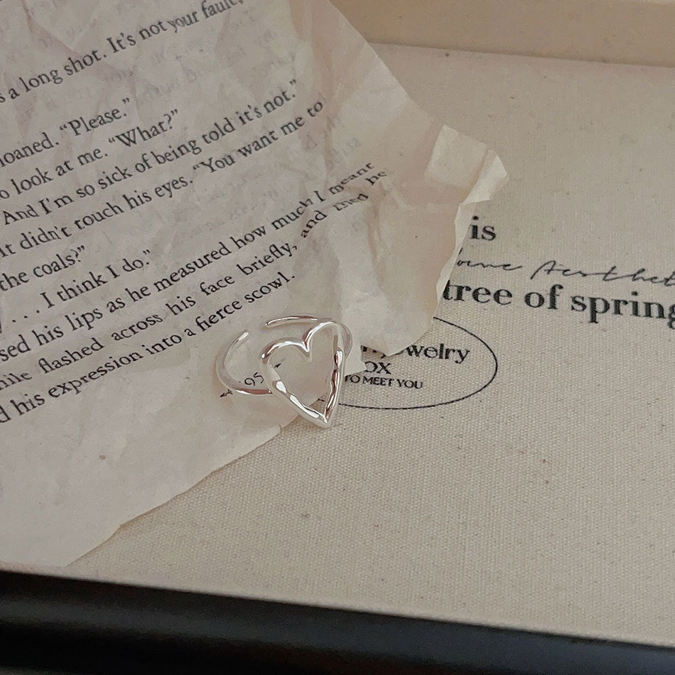 Heart In Sterling Sier Shaped Simple Rings