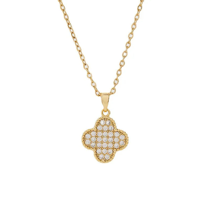 Women's Double-sided Clover Titanium Steel Elegant Light Necklaces