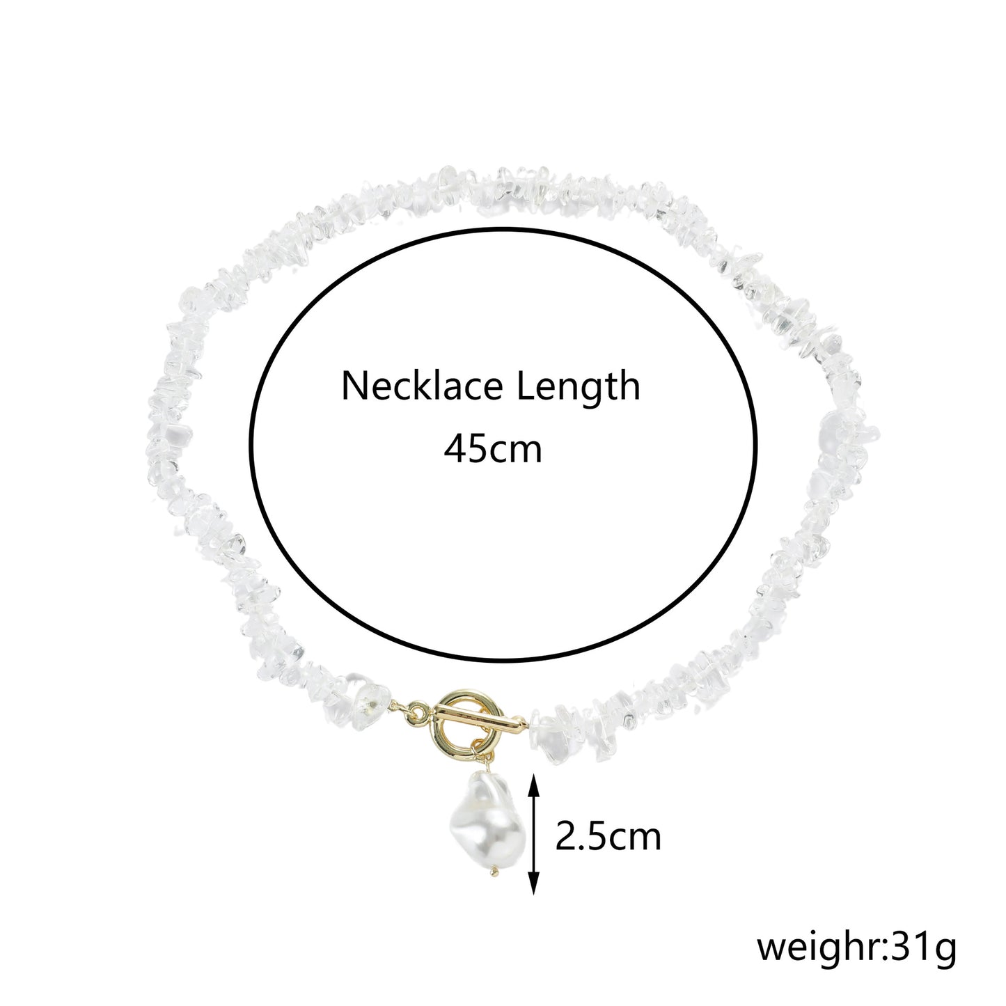 Women's Bohemian Color Gravel For Natural Stone Necklaces