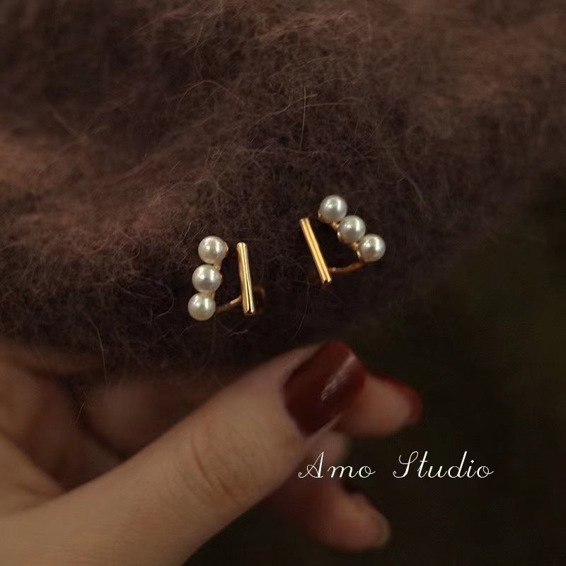 Women's Sier Needle Retro Geometric Metal Design Earrings