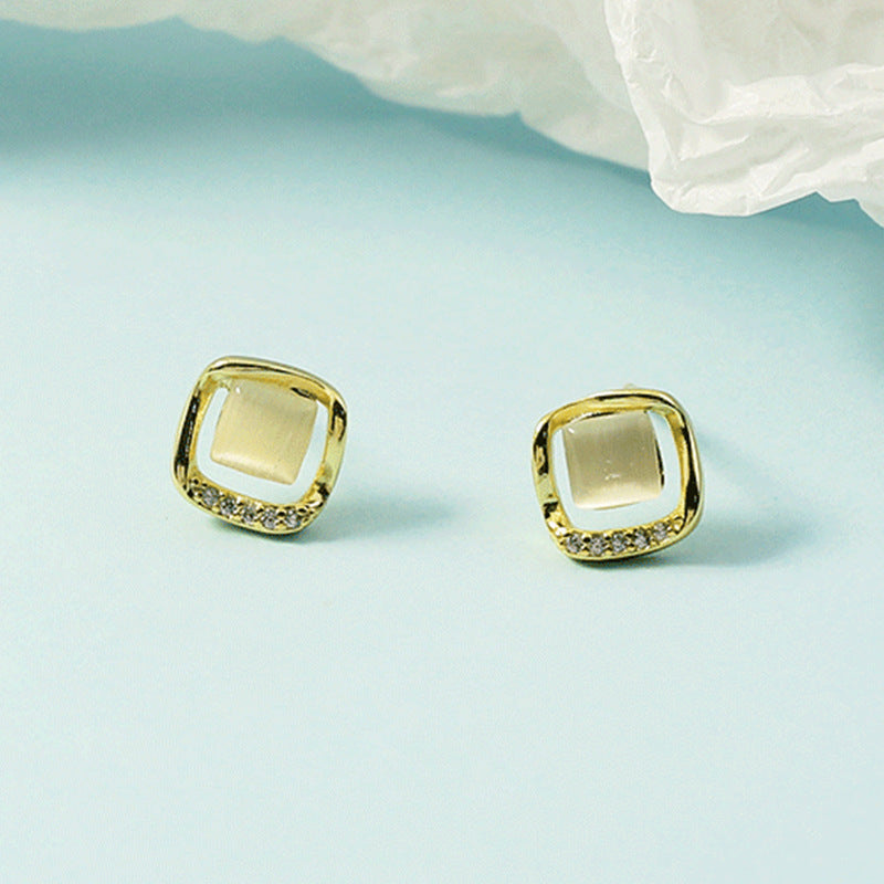 Women's Square Opal Stone Ear Fashion Daily Earrings