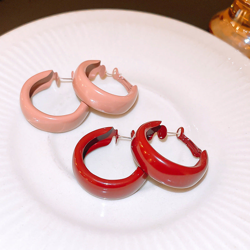 Women's Dripping Simple Geometric Sier Pin Ear Earrings