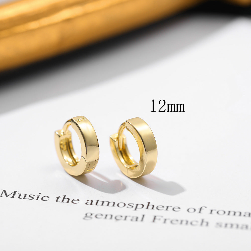 Simple Gold Stainless Steel Classic Basic Style Earrings