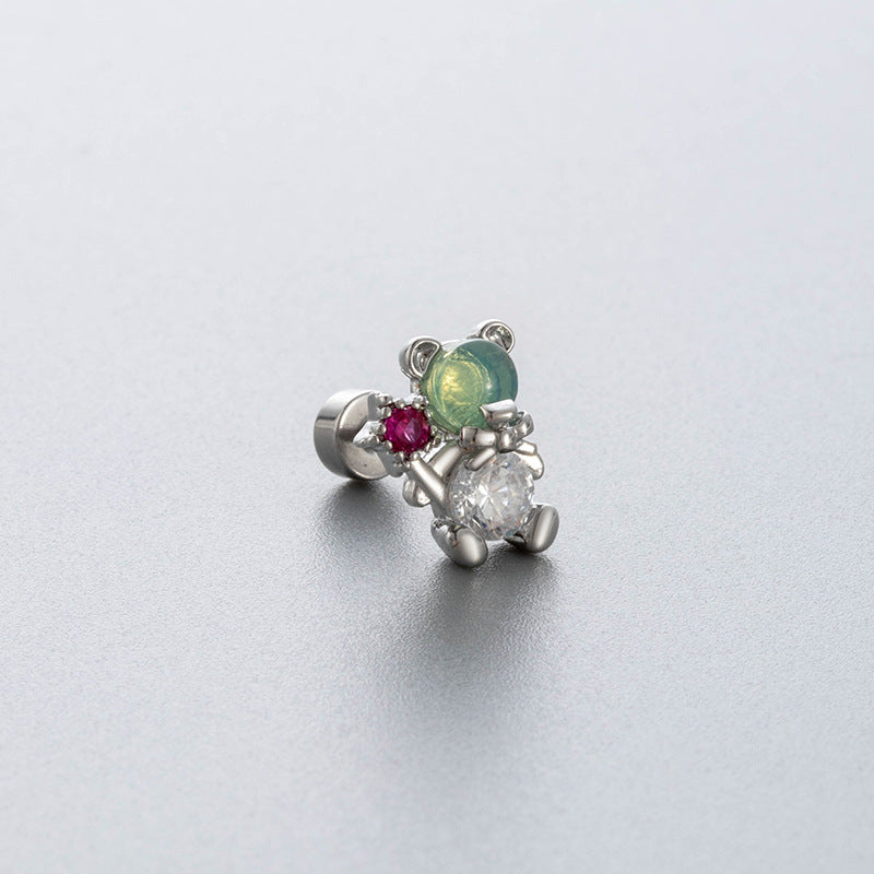 Titanium Steel Ear Bone Flower Pin Earrings