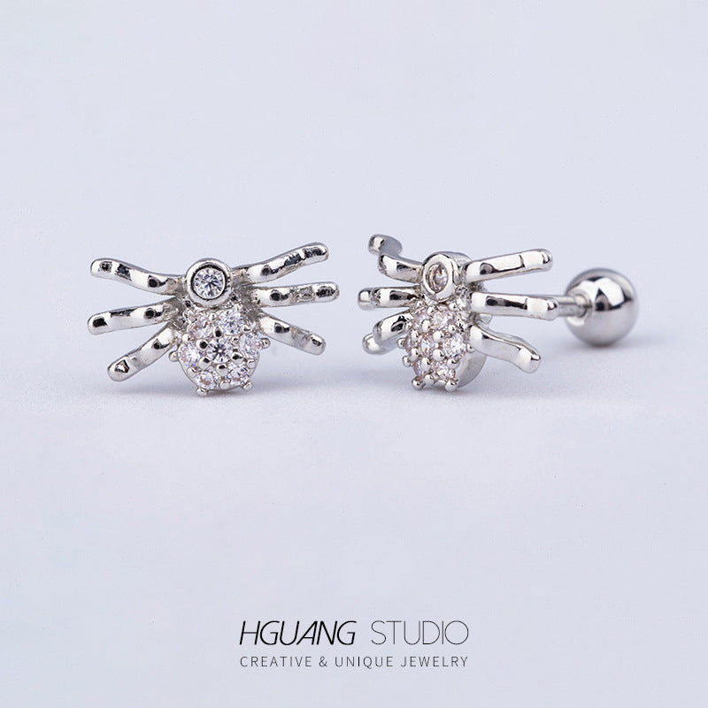 Steel Ear Bone Spider Cross Screw Twist Earrings