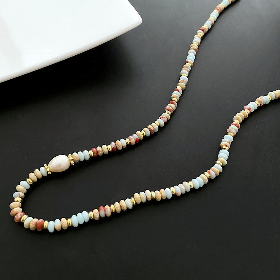 Luxury Minority Elegant Colorful Natural Stone Stringed Necklaces