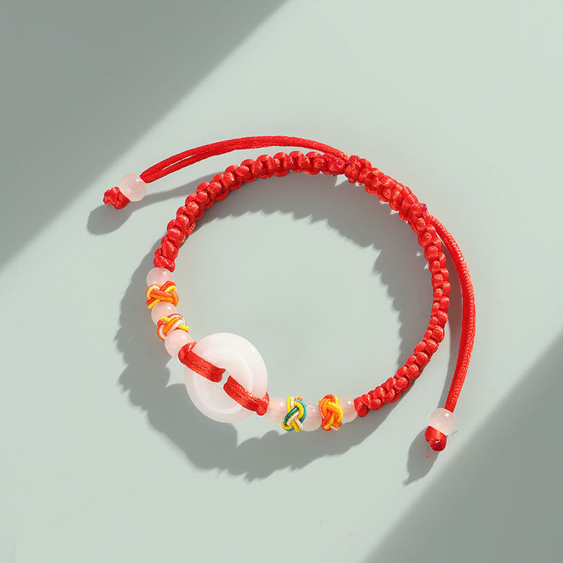 Women's & Men's Jade Peace Buckle Hand-woven Couple Stall Hand Bracelets