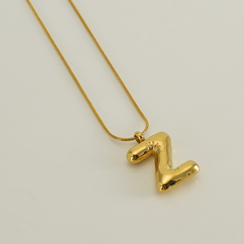 Bubble Letter Snake Bones Chain Titanium Steel Necklaces