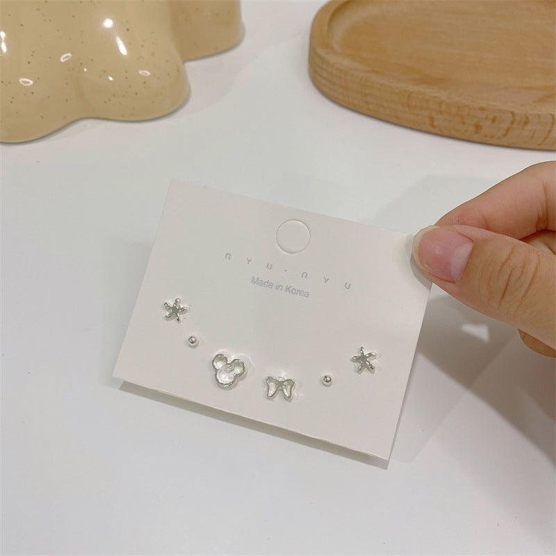 Needle Simple Female Petite Suit Combination Mini Earrings