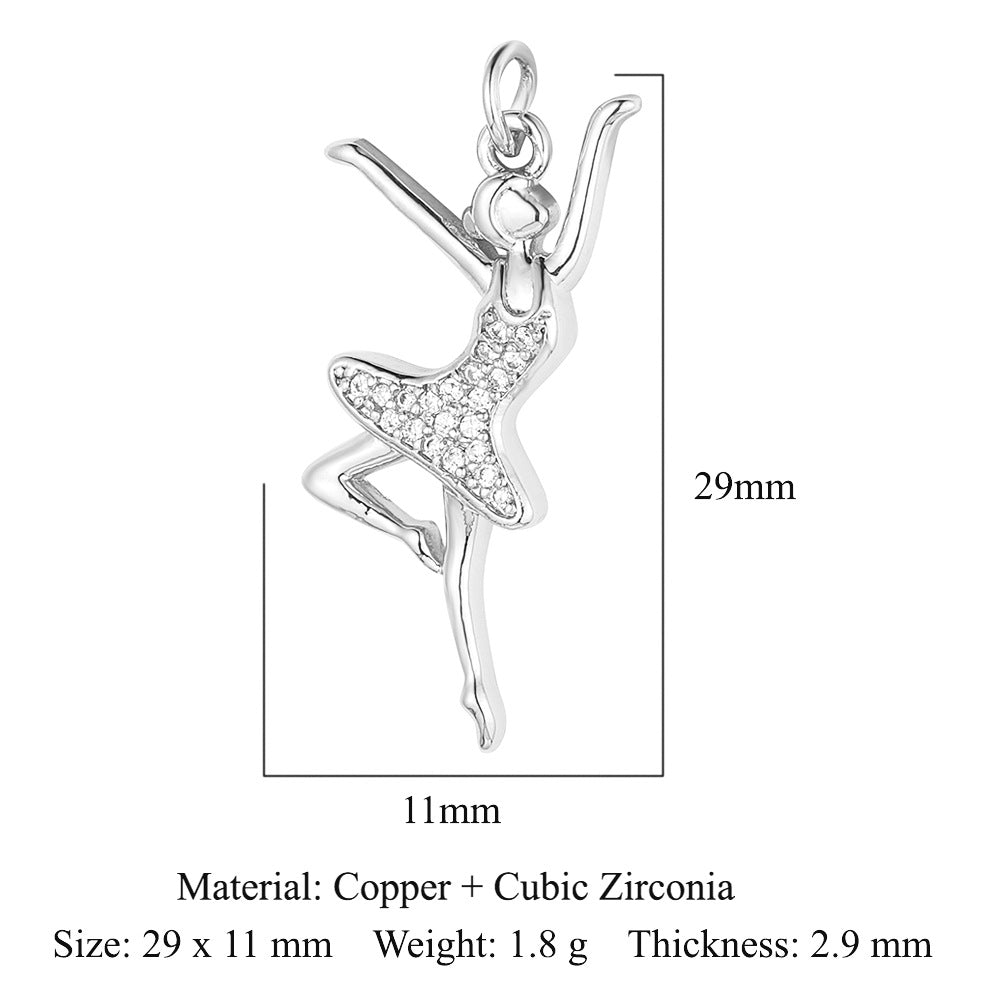 Copper Zircon Ornament Accessories Cross Love Pendants